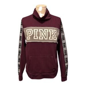 Victoria's Secret Pink Cowl Neck Sweatshirt Maroon Size Large